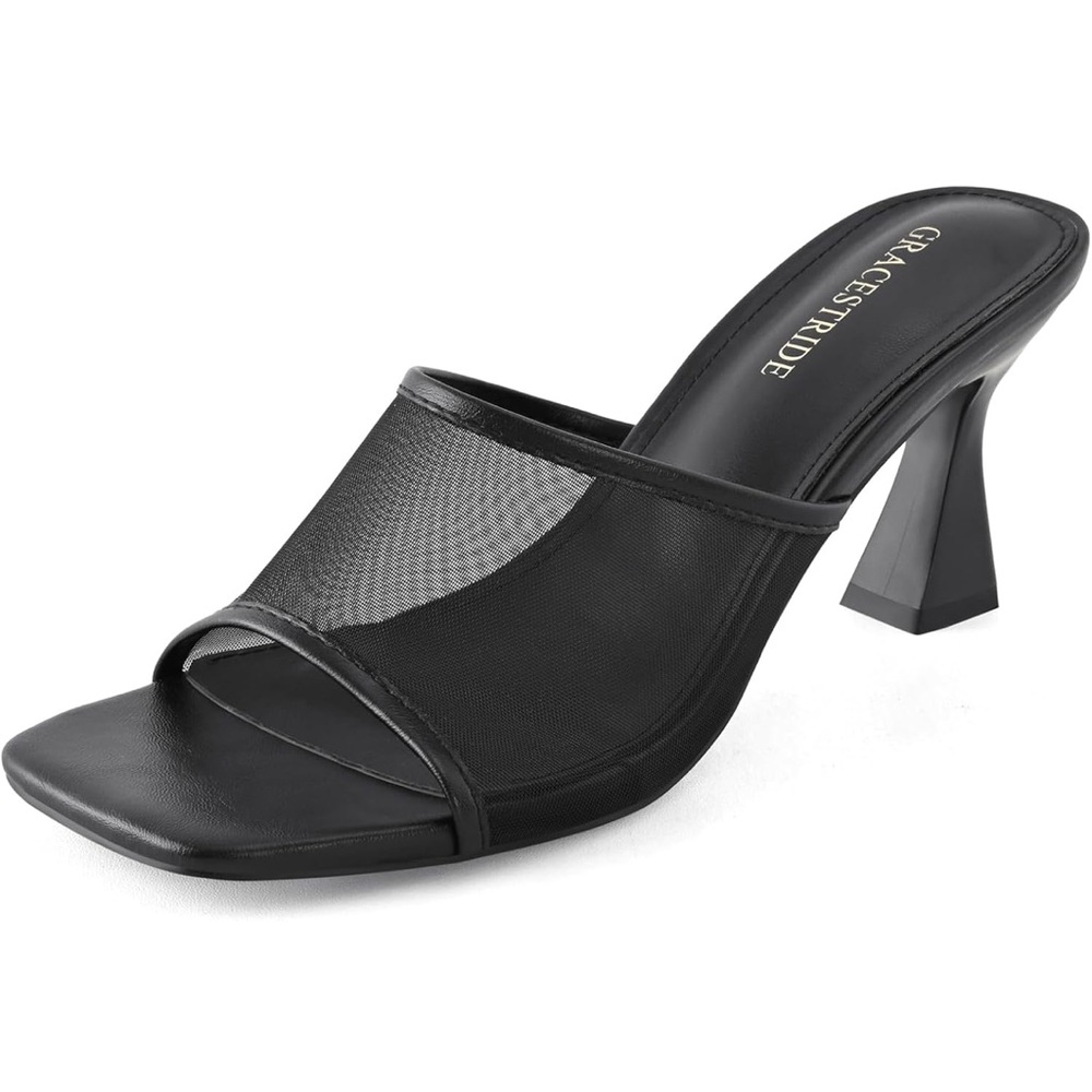 Black Mesh Women's Heels
